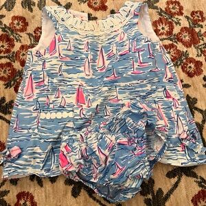 Lilly Pulitzer Blue and Pink Sailboat Dress